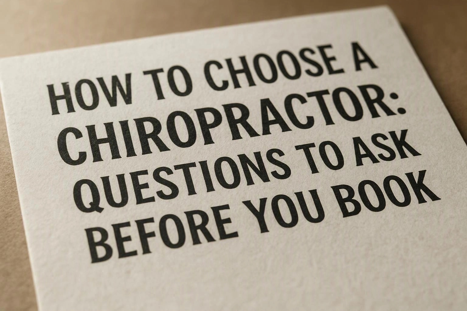 How to Choose a Chiropractor: Questions to Ask Before You Book